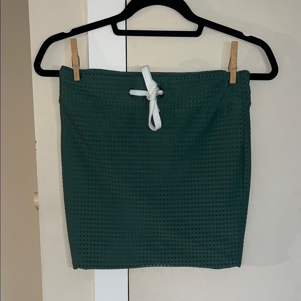 Acacia Swimwear Textured mesh Green Pencil Skirt